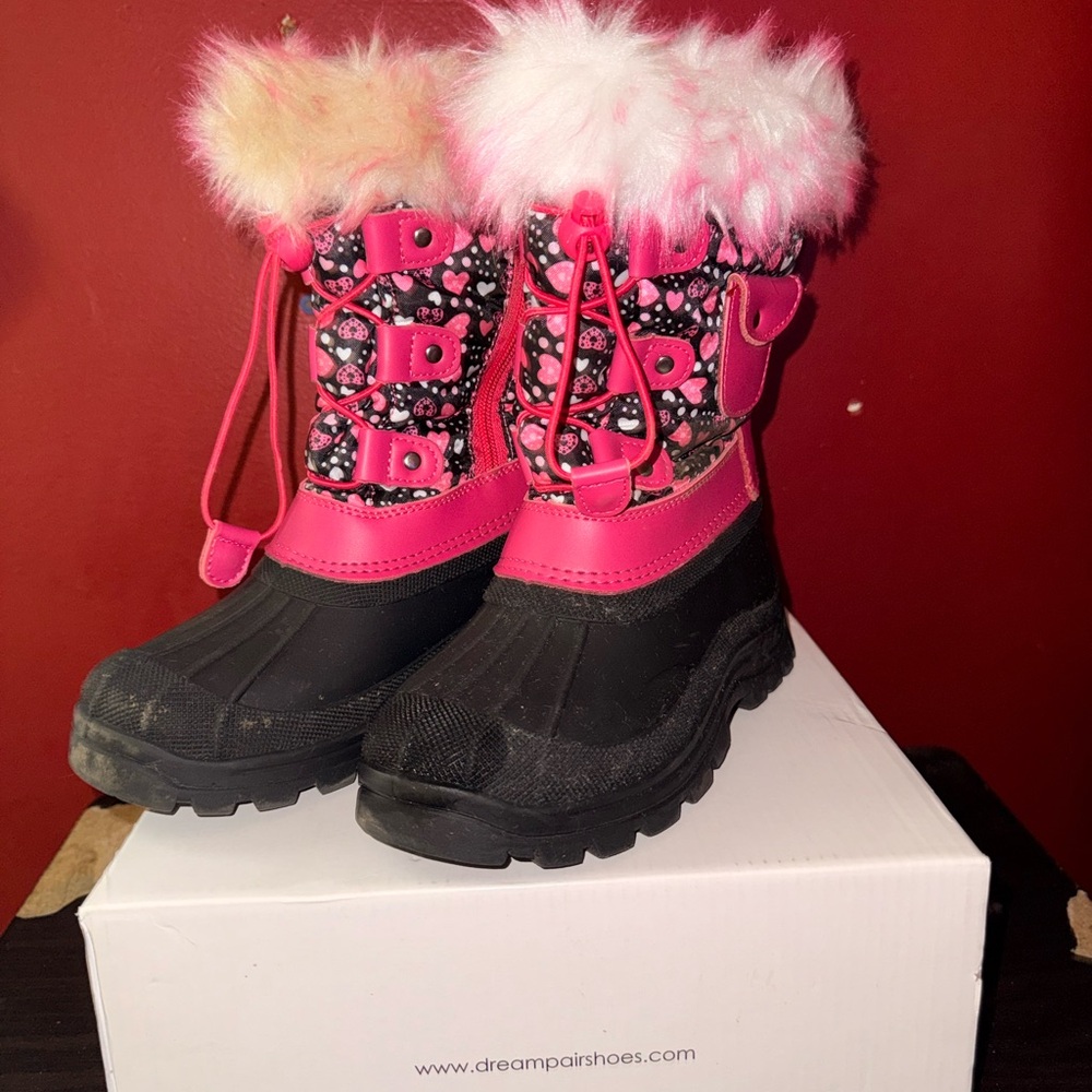 Dream Pairs Pink and Black Winter Boots